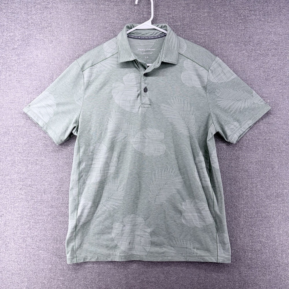 Tommy Bahama Islandzone Golf Polo Shirt Men Size Small Green Short Sleeve
